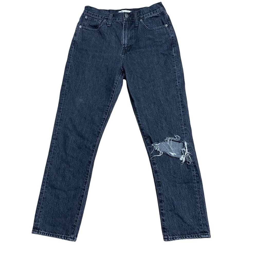 MADEWELL THE PERFECT VINTAGE JEAN 100% COTTON SIZE 27 ROXSTONE WASH BLACK RIGID